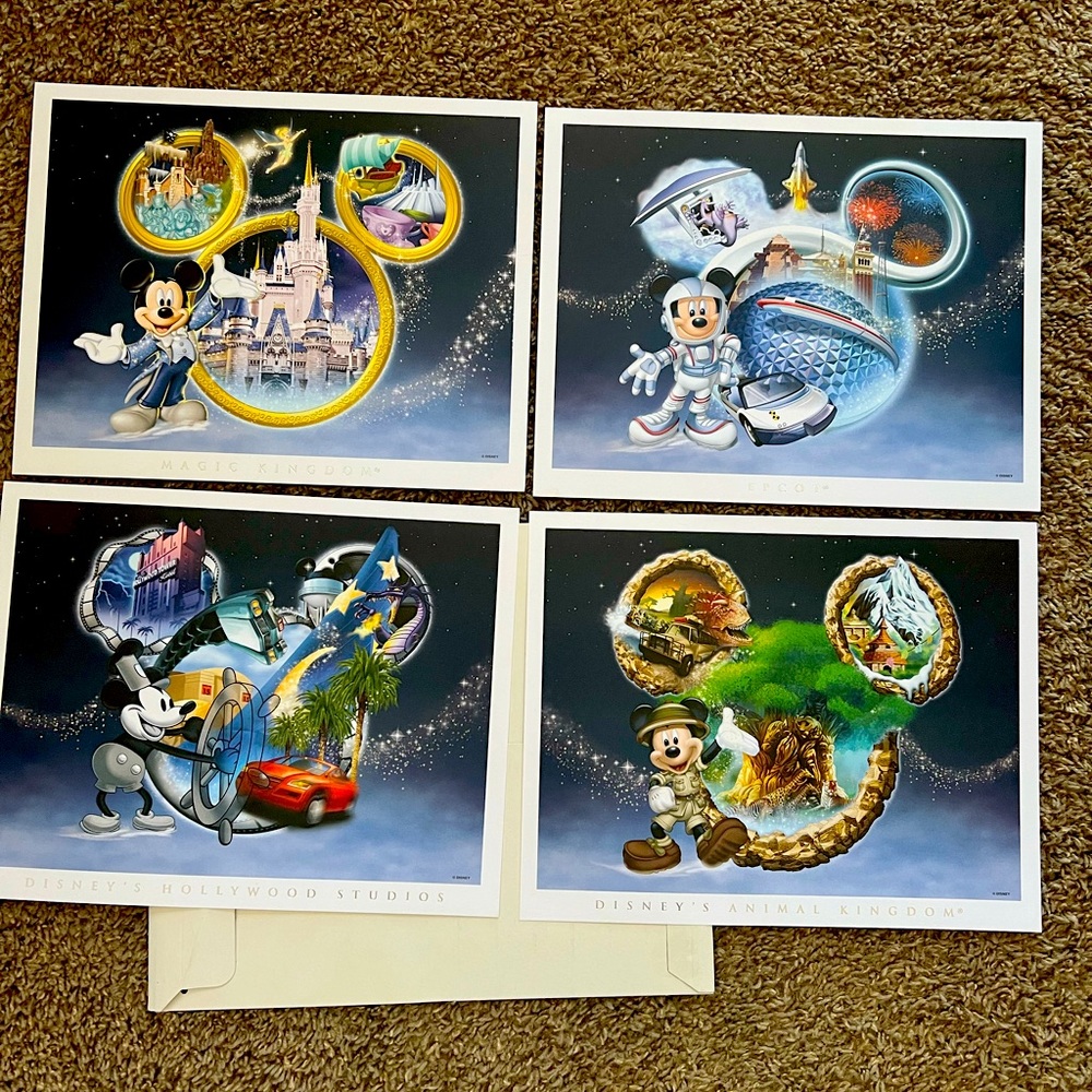 4 piece Disney Parks art